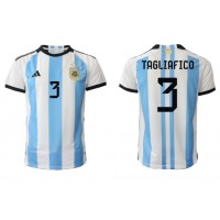 Argentina Nicolas Tagliafico #3 Replica Home Shirt World Cup 2022 Short Sleeve